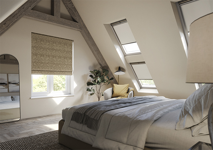William Morris At Home Strawberry Thief, Woven Walnut - Roman Blind - Image 6